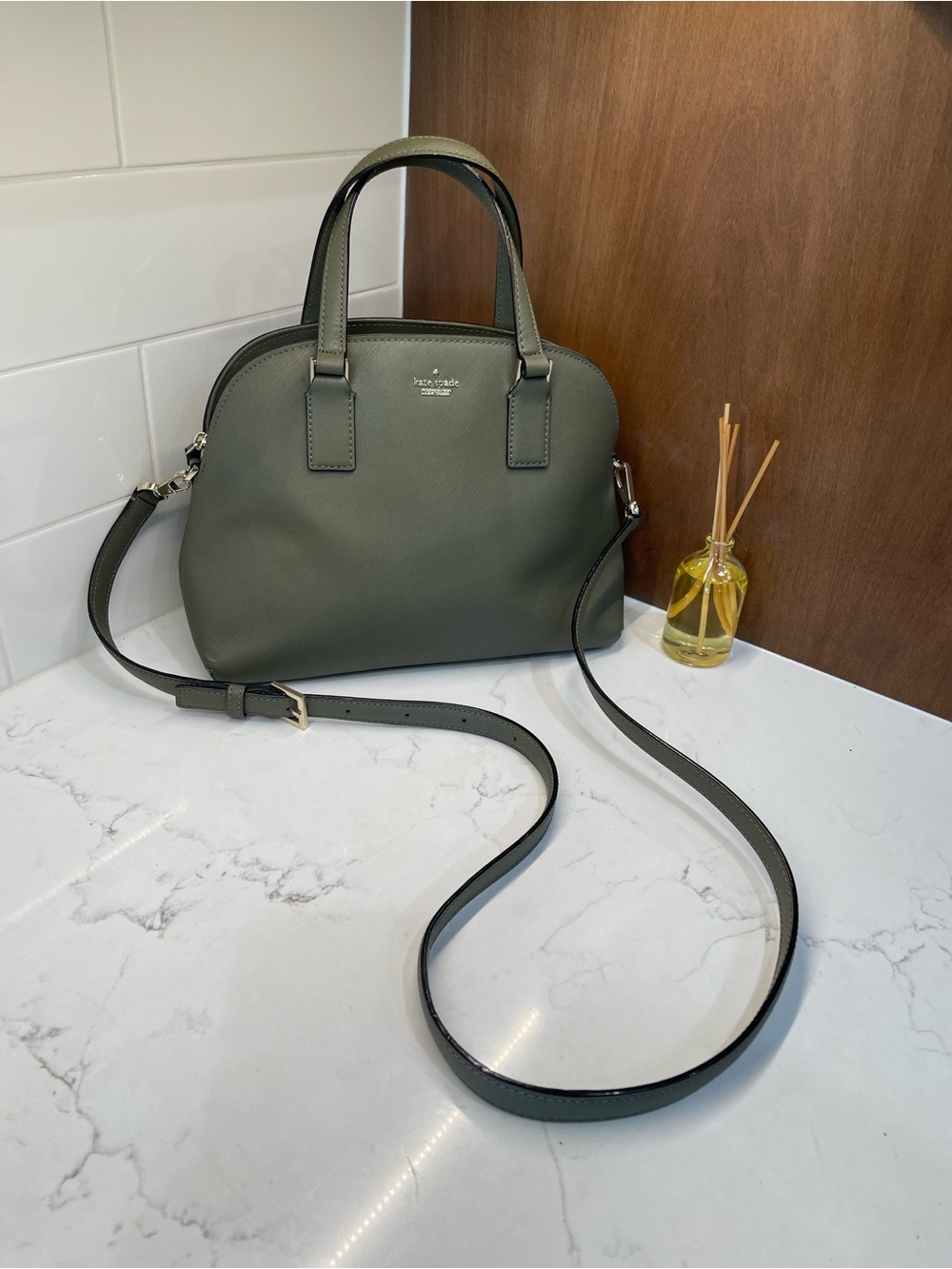 kate spade Sage Green Dome Satchel with Removable Strap - Picture 3 of 12